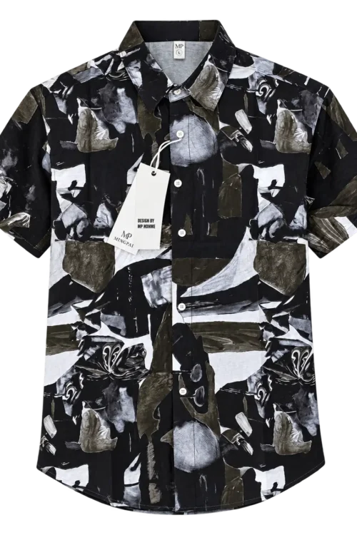 Mingpai Men’s Printed Short-Sleeve Shirt