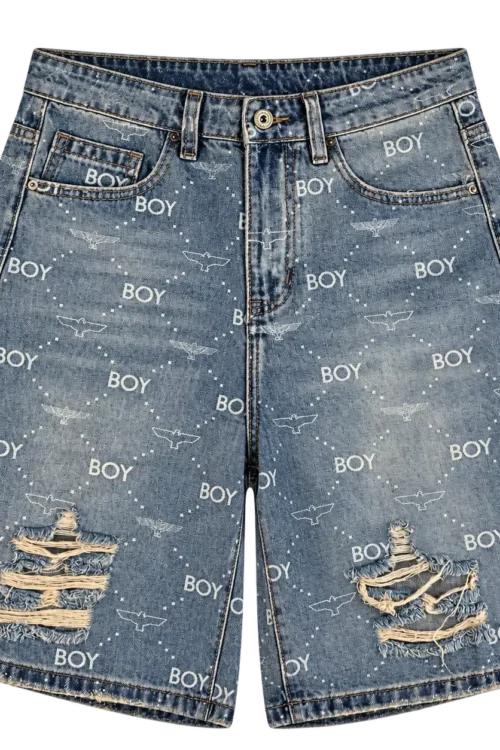 Blue Boy Printed Denim Jorts