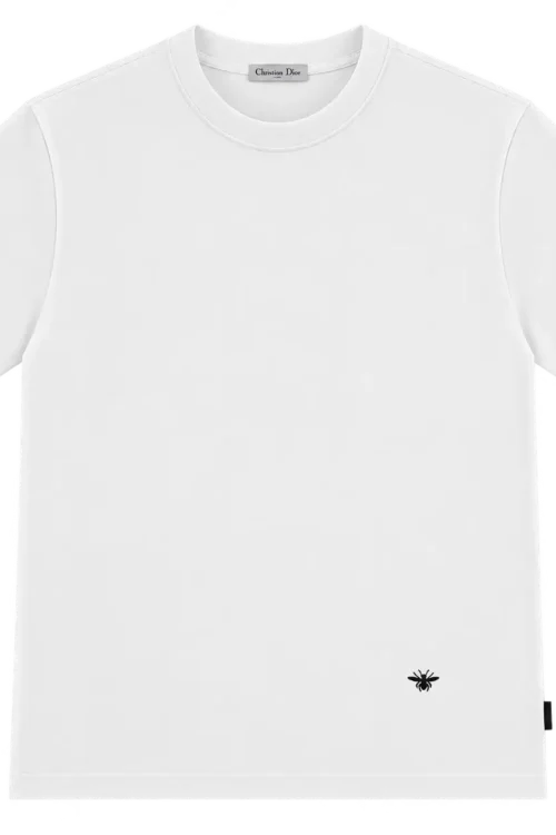 Dior Contrast Panel Logo T-Shirt – White & Black