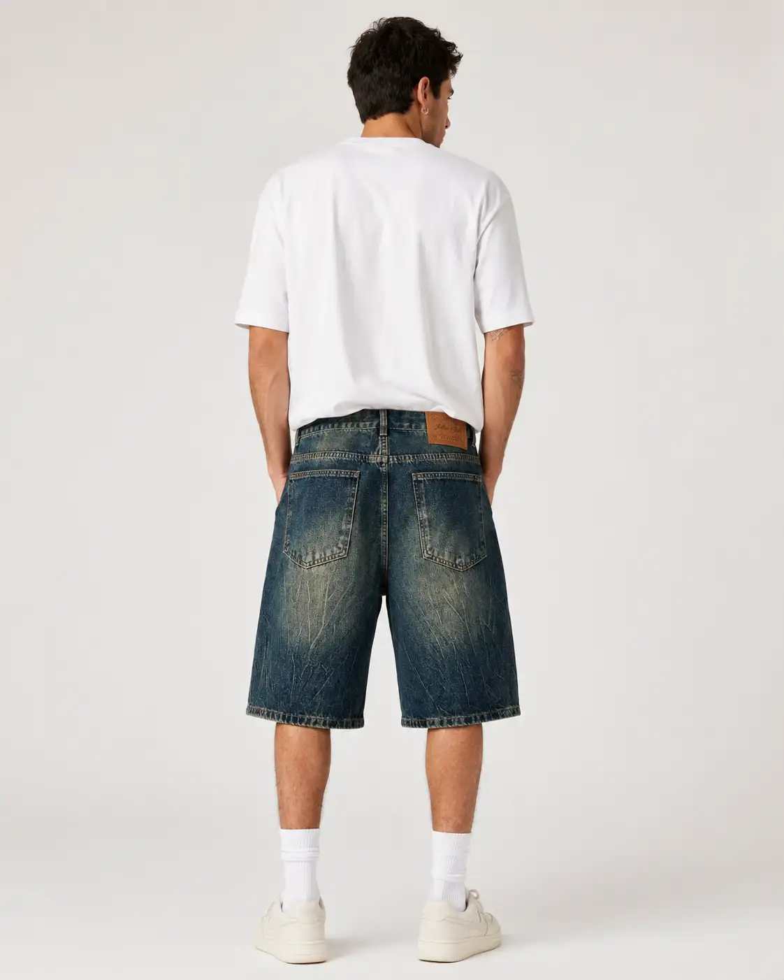 Trademark Blue Vintage Washed Denim Shorts - Image 4