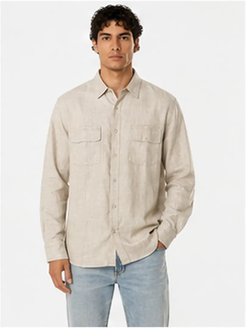 Y.Two Long Sleeve Utility Button-Up Shirt - Image 3