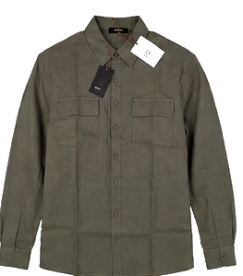 Y.Two Long Sleeve Utility Button-Up Shirt - Image 9