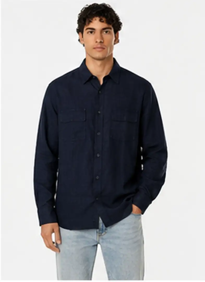 Y.Two Long Sleeve Utility Button-Up Shirt - Image 7